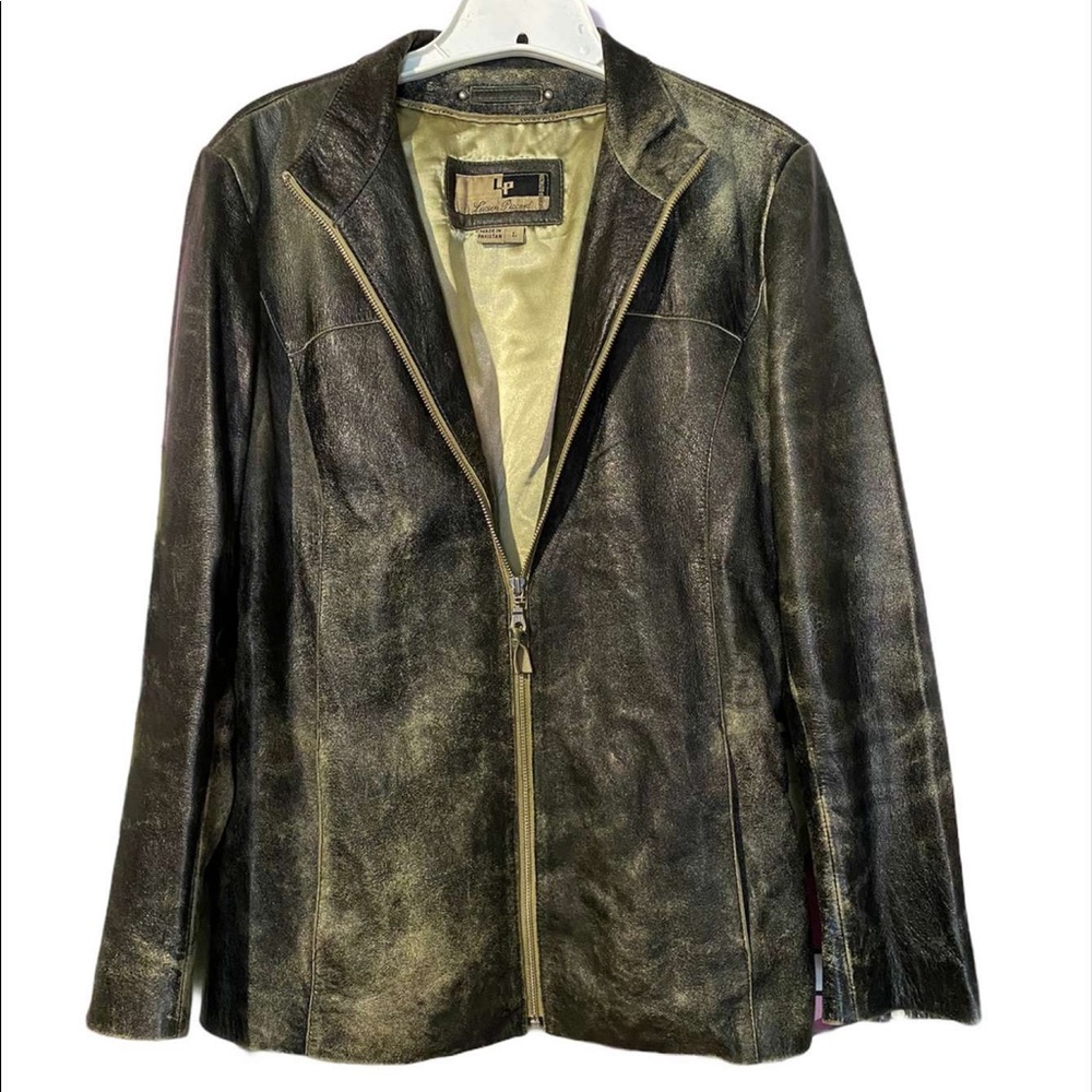 Lucien Piccard Distressed Looking Leather Jacket!